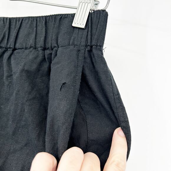 Madewell Womens Beachy‎ Lounge Linen Blend Pull On Wide Leg Pants Size M Black - Picture 4 of 9